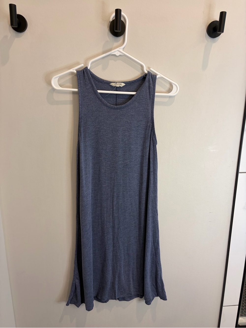 Madewell Sleeveless Swing Dress in Heather Blue